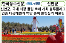 [카드뉴스] 신안군, 국내 최장 튤립 축제 개최 블루플래그 인증 대광해변과 백만 송이 튤립꽃의 어울림